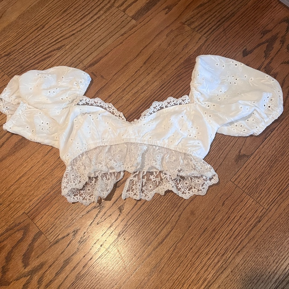 Skylar + Madison white crop top